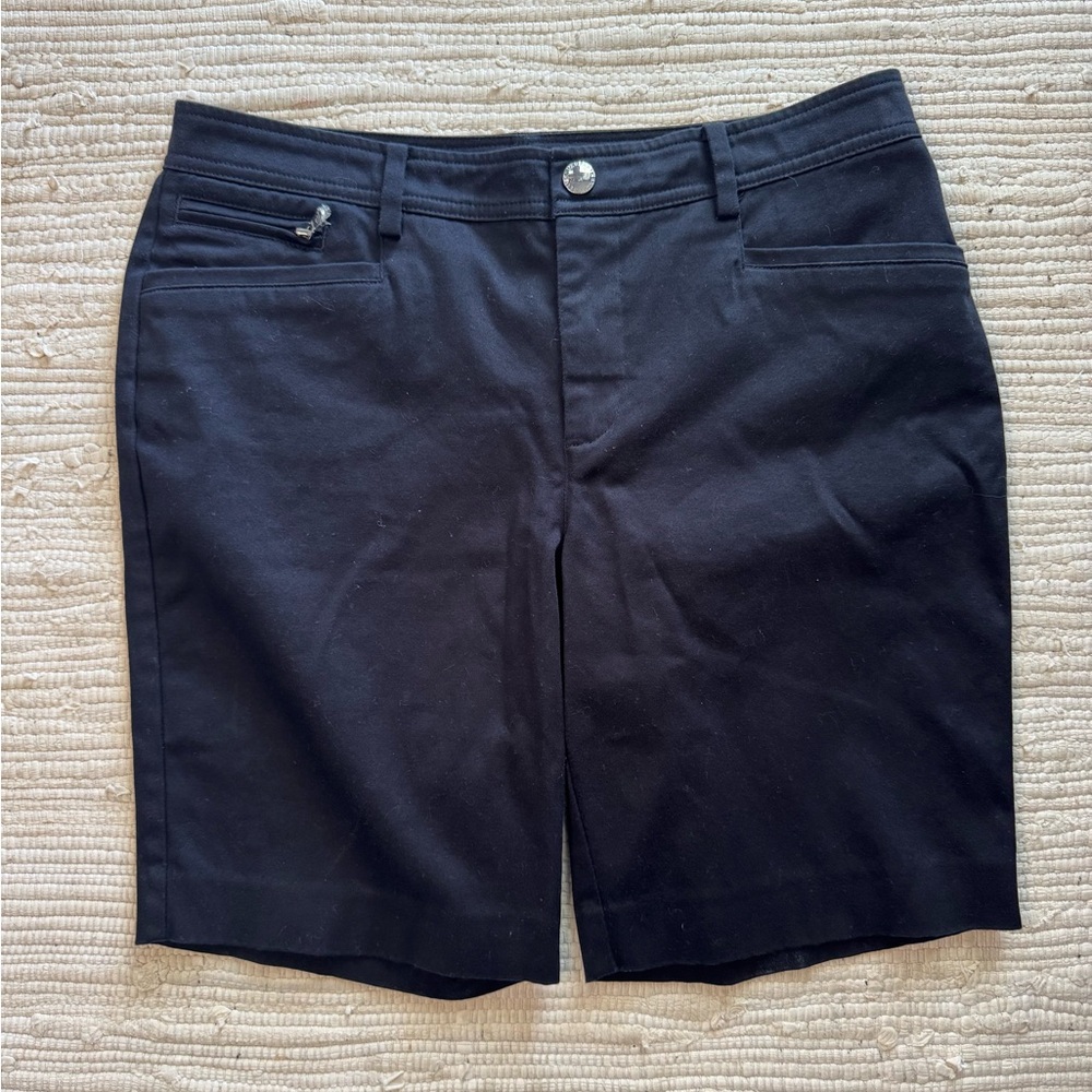 LAUREN RALPH LAUREN Black Bermuda Shorts Petite 6P 9 Inseam Preppy